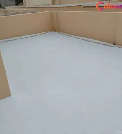 A properly waterproofed roof does more than just prevent leaks. The reflective surface of the coating, as seen on this finished terrace, helps reduce heat absorption, contributing to a cooler home and potentially lowering your energy bills.