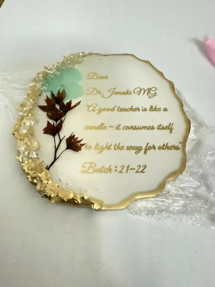 Each of the 8 thank you coasters was carefully wrapped, ready to be gifted. It's a thoughtful way to show appreciation.