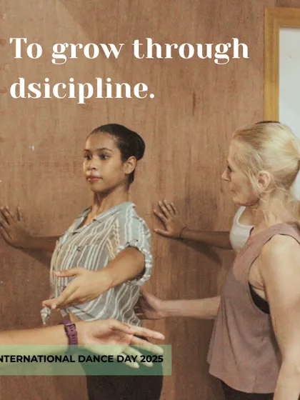 Why do we dance? To grow through discipline. This image captures an instructor giving a subtle correction, a moment of focused learning that builds a stronger dancer.