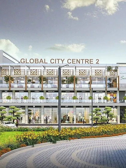 The facade of the Global City Centre 2 in Gurgaon, a project where we integrated a clubhouse and lifestyle amenities on the upper floors. This strategic design makes the entire commercial building more financially viable and creates a vibrant, mixed-use destination.