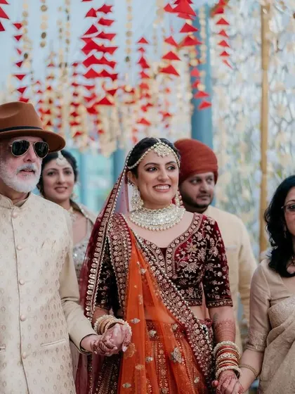 Walking with my dad on my wedding day. A proud and emotional moment that I'll cherish forever.