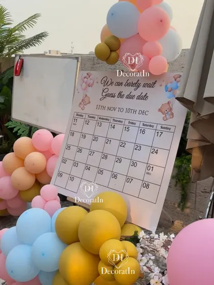 Another view of the due date calendar game in its outdoor setting.