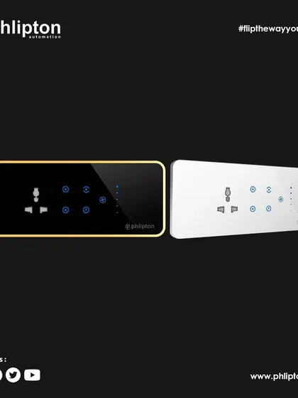 This six-button panel with an integrated socket is a versatile solution for managing multiple appliances and lighting scenes in any room.