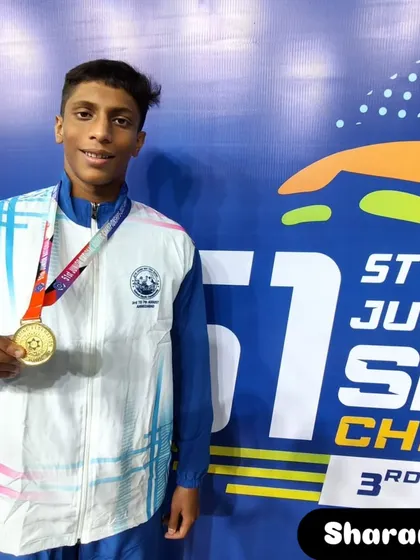 Sharan S with another gold from the 800m Freestyle.