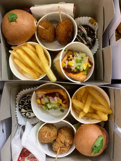 Another view of the snack boxes, perfect for children's parties.
