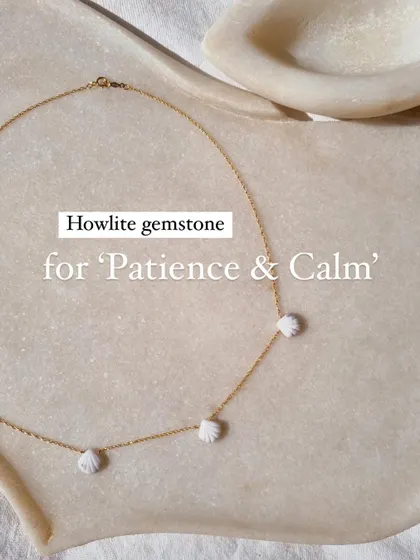 The Howlite shell choker, a piece for patience and calm.