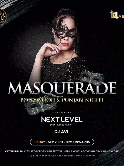 A 'Masquerade' themed Bollywood and Punjabi night. Themed parties are a great way to add an extra layer of fun and mystery to the night.
