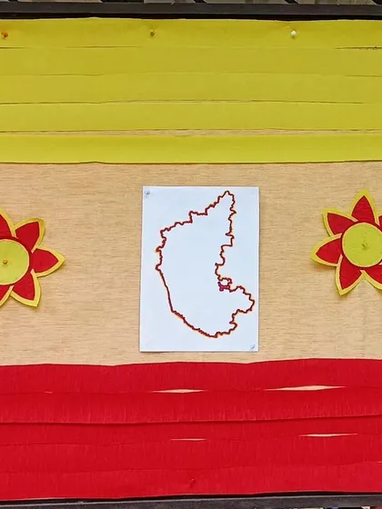 Our Kannada Rajyotsava board, celebrating the formation of Karnataka state.