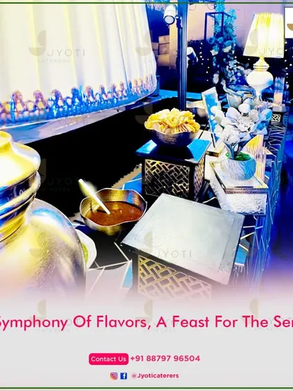 A close-up of a modern buffet counter with a geometric pattern, showcasing our attention to detail in creating a symphony of flavors.