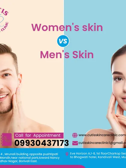 This image visually contrasts the structural differences between women's and men's skin. Recognizing these variations allows me to customize skincare routines and treatments for optimal results for every patient.