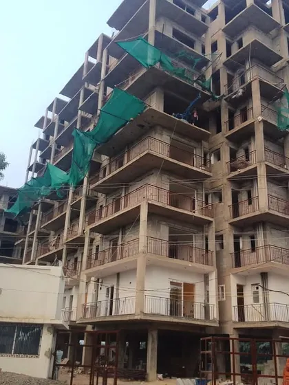 Another view of a housing project during the construction phase. My on-site involvement ensures that these large-scale structures are built to specification.