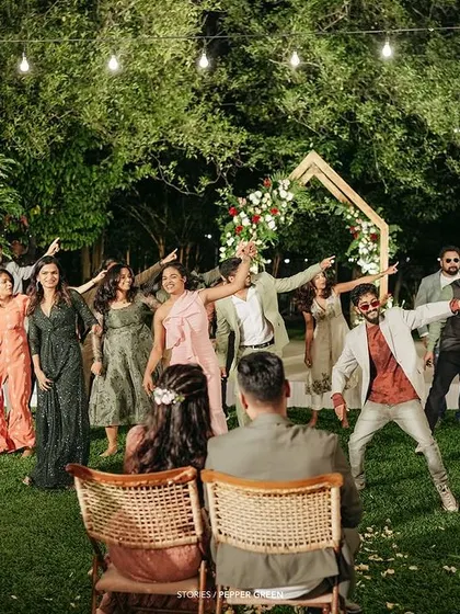 A surprise dance performance for the couple at their reception. Capturing these spontaneous moments of joy is a key part of my job.