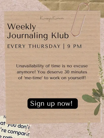 Unavailability of time is no longer an excuse. Sign up for the weekly journaling club and give yourself the gift of dedicated creative time.