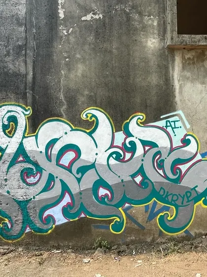 Indian Masala Magik, "D क्रिप्ट", done with the last of my cans. It's about making the most of what you have. The organic, flowing letters have a life of their own.