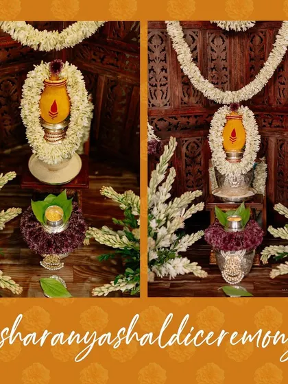 A duplicate image of the traditional Haldi decor, reinforcing the theme.