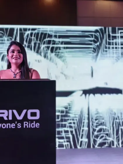 A smile from the podium at the Warivo product launch. A positive and energetic host is key to creating a positive perception of your new product.