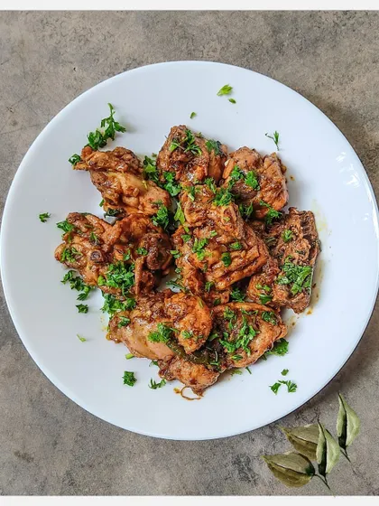 A simple plate of my juicy and succulent Karnivore Chicken Fry.