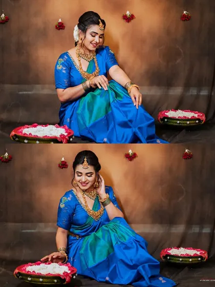 Full-length and seated poses from a studio session, demonstrating our versatility in capturing different types of portraits.