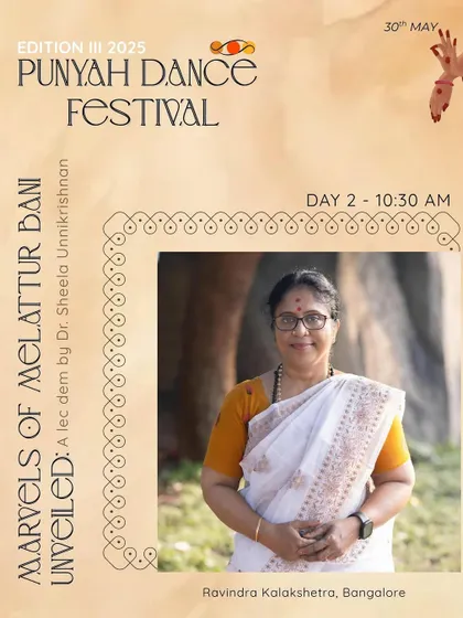 Day 2 of the festival also includes a lecture demonstration by Dr. Sheela Unnikrishnan, unveiling the "Marvels of Melattur Bani."