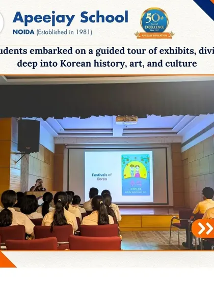 A presentation on the festivals of Korea was part of the immersive experience at the Korean Cultural Centre. Our students learned about the country's vibrant traditions and cultural celebrations.