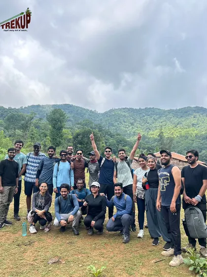 Our group posing at the start of the trail, full of energy and excitement for the adventure ahead.