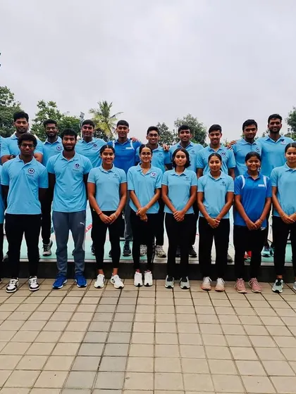 Our swimmers and coaches united as a team before the big competition.