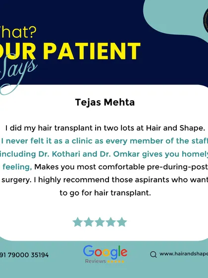 "I never felt it as a clinic as every member of the staff including Dr. Kothari and Dr. Omkar gives you homely feeling."