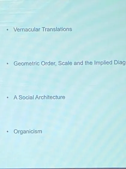 A slide from a beautiful talk by architect Peter Rich. Hosting and listening to other architects is as important as speaking myself, as it fosters a culture of shared learning.