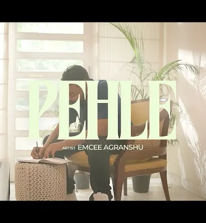 The official title card still for 'Pehle'. This image of me writing in a journal represents the core of my artistry: turning personal experiences into music.