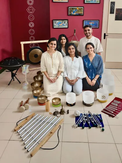 A group of graduates from our April Teacher Training Course. This circle is now ready to carry forward the sacred art of sound healing into the world.