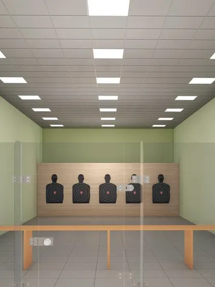 A render of the shooting range for Delhi World Public School, Kolkata. This shows our capability in designing specialized and safe facilities for a variety of extracurricular activities.