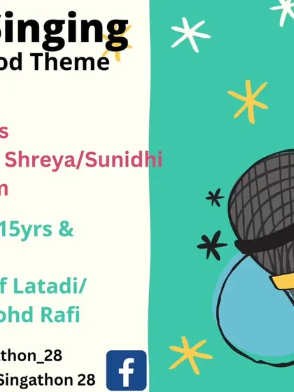An announcement for our solo singing competition, outlining the themes and age categories. We make sure the themes are fun and relevant for the children.