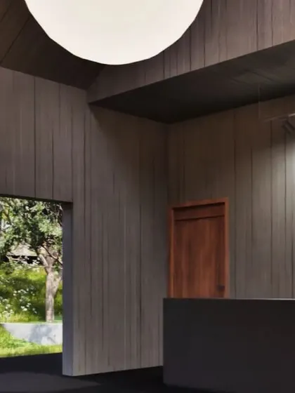 This series of renders explores the artist's residence, inspired by traditional Indian courtyard homes ('thotti mane'). The design features a concrete shell, an open-to-sky courtyard, and an agarbatti niche, fusing modern form with sensory, traditional details that connect the space to both culture and nature.