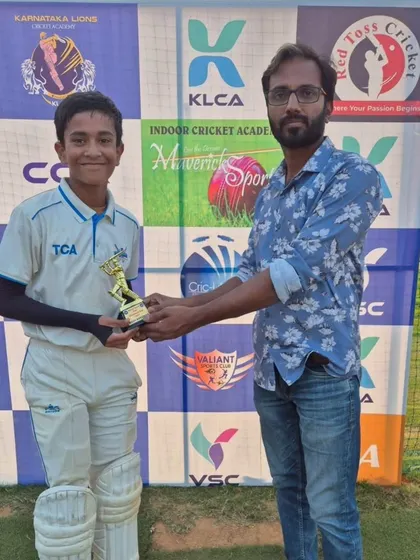 Khusagra awarded Best Bowler for his economical and effective spell of 2 for 7.