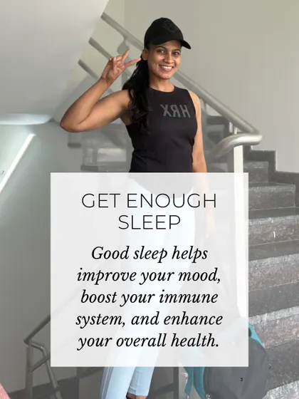 Never underestimate the power of sleep. Getting enough good quality sleep is crucial for improving your mood, boosting your immune system, and enhancing your overall health.