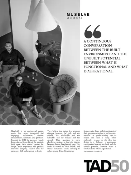 A page from our feature in The Architect's Diary TAD50 list.