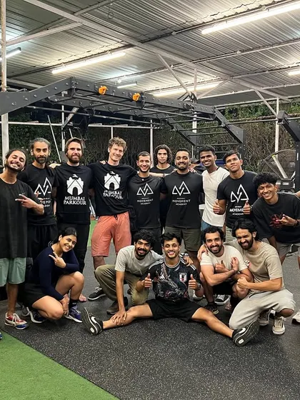 Our team with international coaches Chris Keighley and Flavio Monti. These sessions are vital for our professional development and raising the standard of parkour coaching in India.