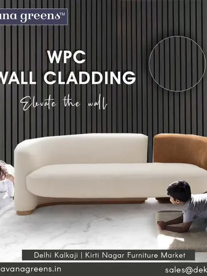 Our WPC wall cladding is not only stylish but also durable enough for a family home. It elevates the wall behind this modern sofa, creating a sophisticated space that is still warm and inviting for everyone.