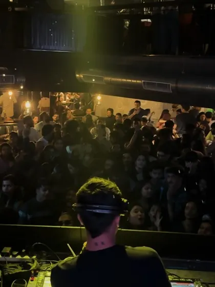 The view from directly behind me, looking out at a sea of people. This is the perspective where I feel most at home.