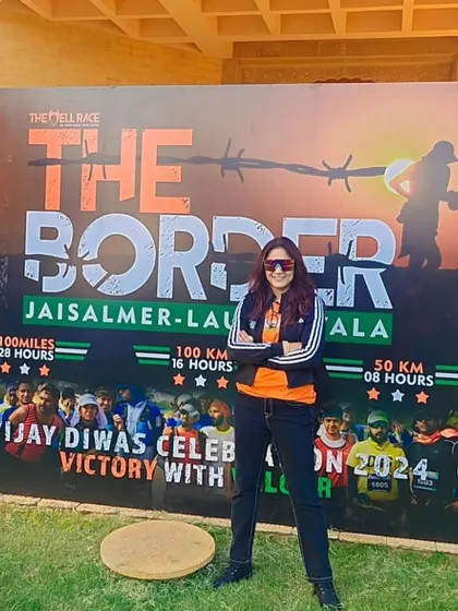 A GRR member at The Border Race expo. This race is one of the most challenging ultras in the country.