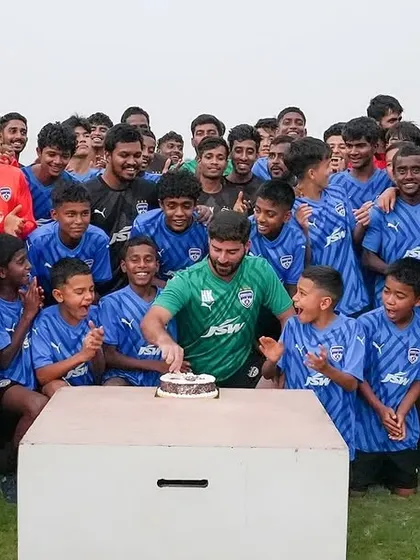A celebratory cake cutting with our youth players and coaches to mark our status as the best academy in the country.