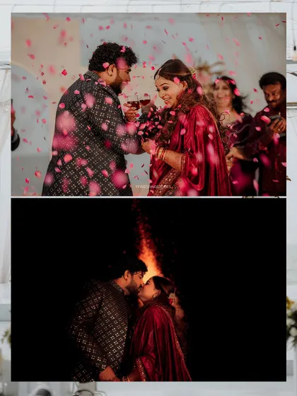 A duplicate of image 173, capturing the warm and festive atmosphere of a wedding after-party.