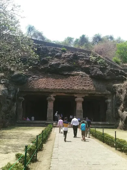 The entrance to the main cave at Elephanta. Visiting these world heritage sites is not just a tour, but a pilgrimage to the sources of our artistic and spiritual traditions.