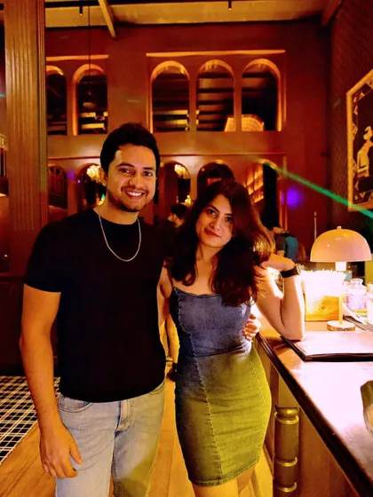 A couple enjoying their night out at 'The Black Affair'.