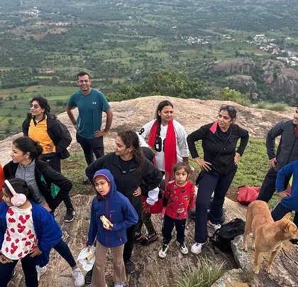 A family-friendly trek to Kabbaladurga, complete with a furry friend who joined the adventure. My trips are open to everyone.