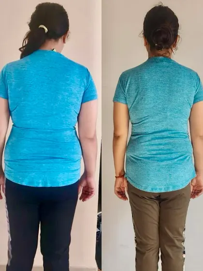 This postpartum mom lost 9 kgs in 6 months. She balanced sleepless nights and a demanding schedule by staying consistent and positive. Her journey is a testament to the mental resilience you build alongside physical strength.