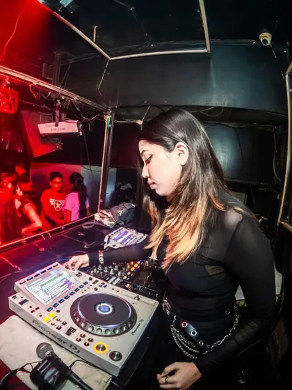 A view from my console at Underground, The HHI in Kolkata. I thrive in the heart of the action, reading the room and curating a seamless flow of music, from Bollywood hits to deep techno.