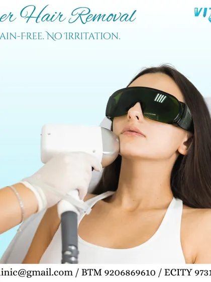 Even if you have sensitive skin, you can benefit from laser hair removal. This image shows a treatment in progress, highlighting our safe, irritation-free procedure that is suitable for all skin types.