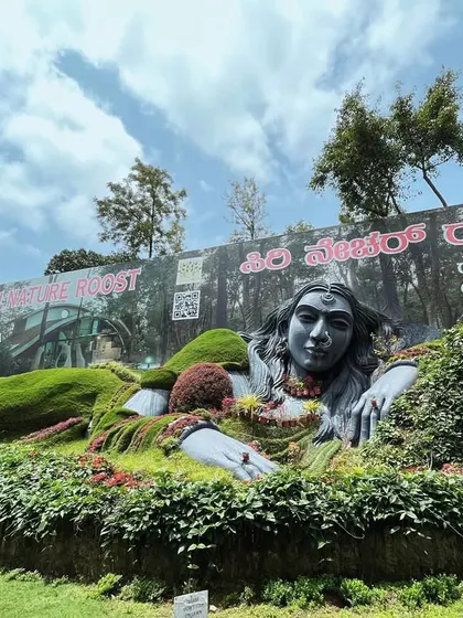 A close-up of the incredible topiary art at Siri Nature Roost in Chikmagalur. Nature and art come together beautifully here.