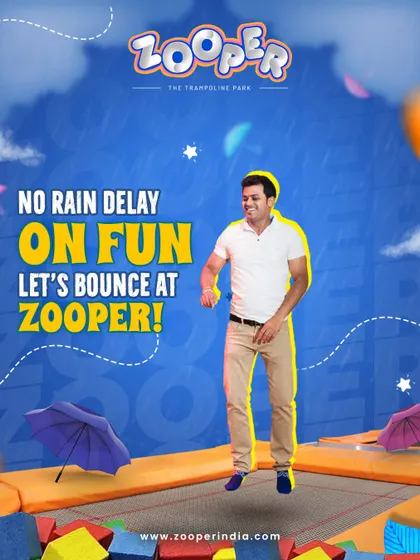 No rain delay on fun, let's bounce at Zooper. As a fully indoor and air-conditioned park, I am the perfect escape from bad weather.